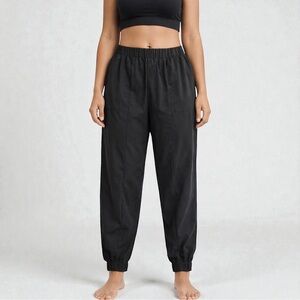 Shein Minimal Black Jogger Pants | Elastic Waist | Relaxed Fit | Size Large